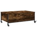 vidaXL Konferenčný stolík+kolieska, tmavý dub 91x55x34 cm