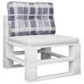 vidaXL Podložka na paletový nábytok, sivé kocky 60x40x12 cm, látka