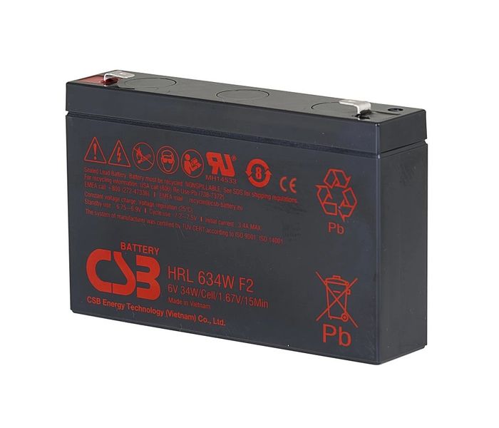 Batéria CSB HR1234WF2, 12V, 9Ah/34W, F2