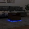 vidaXL Konferenčný stolík s LED svetlami hnedý dub 50x49x40 cm