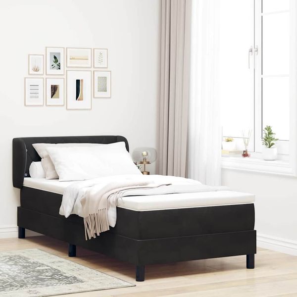 vidaXL Posteľ s pružinovým rámom Čierna 100 x 200 cm Zamat