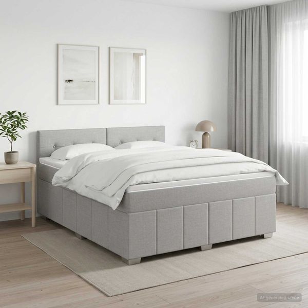 vidaXL Posteľ boxspring s matracom Svetlosivá 140 x 200 cm Látka