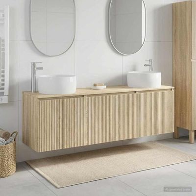 vidaXL Set kabinetov do kúpeľne 3 ks Dub sonoma 49,5 x 44,5 x 66 cm