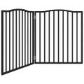 vidaXL Brána pre psa skladacia 2 panely čierna 160 cm topoľové drevo