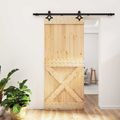 vidaXL Posuvné dvere Prírodná a čierna 90 x 210 cm