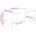 vidaXL Konferenčný stolík Dymová dub 80 x 50 x 40 cm Kompozitné drevo
