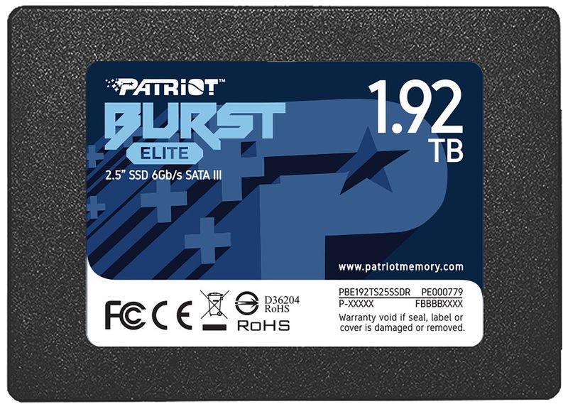 PATRIOT BURST ELITE 1,92TB SSD / Interný / 2,5" / SATA 6Gb/s / SSD disk, interný, 1,92TB, 2,5", SATA III, 7mm