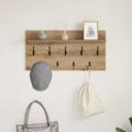 vidaXL Vešiak na stenu Nástenná montáž Remeselný dub 80 x 40 x 12 cm
