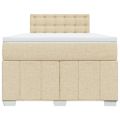 vidaXL Boxspring posteľ s matracom krémová 120x190 cm látka