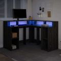 vidaXL Stôl Čierny dub Kompozitné drevo 130 x 130 x 91 cm