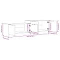 vidaXL TV stolík betónový sivý 158,5x36x45 cm spracované drevo