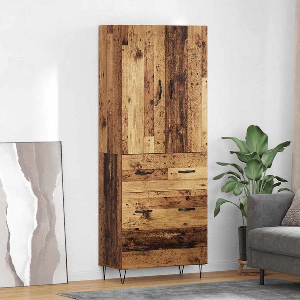 vidaXL Highboard so zásuvkou 2 pcs Staré drevo Kompozitné drevo