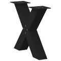 vidaXL Nohy konferenčného stolíka v tvare X, 2 ks, čierne, 60 x (42-43) cm, oceľové