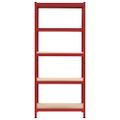 vidaXL Úložné police 2 ks červené 80x40x180 cm oceľ a MDF