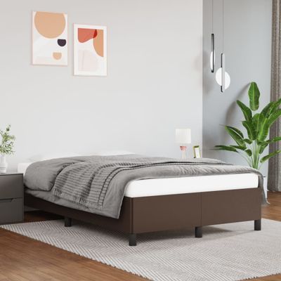 vidaXL Posteľný rám hnedý 120x200 cm umelá koža
