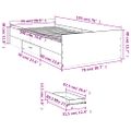 vidaXL Posteľný rám so zásuvkami čierny 75x190 cm kompozitné drevo