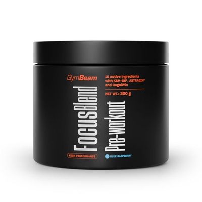 Focus Blend Pre-workout - GymBeam, modrá malina