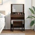vidaXL Toaletný stolík a stolička hnedý dub 60x40x113,5 cm