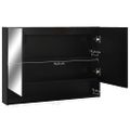 vidaXL LED kúpeľňová zrkadlová skrinka čierna 80x15x60 cm MDF