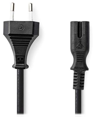Nedis CEGL11040BK05 - Napájací kábel | Euro zástrčka – IEC-320-C7 | 0,5 m | Čierny Kábel, napájací, zástrčka Euro na IEC-320-C7, dvojlinka, priamy, 0,5m, čierny