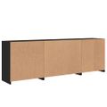 vidaXL Komoda s LED svetlami čierna 202x37x67 cm