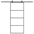 vidaXL Posuvné dvere s kovaním ESG sklo a hliník 90x205 cm