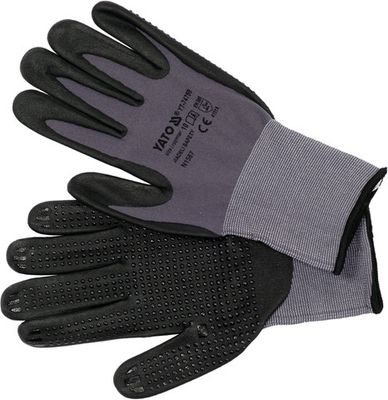 YATO Ochranné rukavice nylonu potiahnuté penovým nitrilom s non -slip.