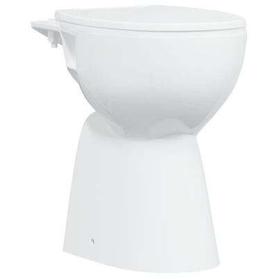 vidaXL Bezokrajová toaleta 7 cm extra výška, pomalé zatváranie, biela keramika