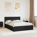 vidaXL Rám postele so zásuvkou Čierna 150 x 200 cm Inžinierske drevo