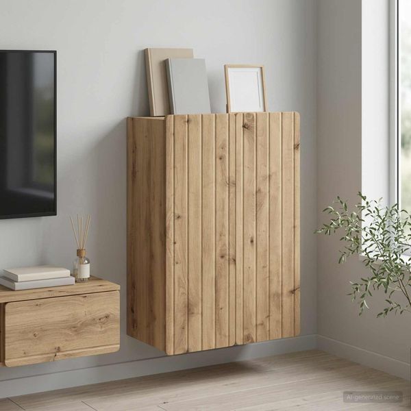 vidaXL Nástenná skrinka 66 x 34,5 x 92 cm Kompozitné drevo Dub artisan