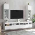 vidaXL TV skrinka s LED svetlami biela 30,5x30x90 cm