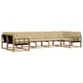 vidaXL Záhradná súprava gaučov 7 ks Biela a béžová