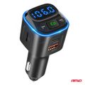 FM transmitter 1×USB-A 2×USB-C 12/24V AMiO-04651