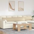 vidaXL Vankúše na pohovku 2 ks látka Krémová 200 x 40 cm