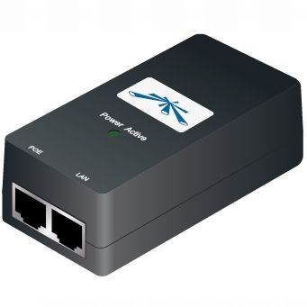UBNT POE-48, Gigabit PoE adapter 48 V/0,5A (24 W) s napájacím káblom