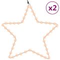 vidaXL Silueta vianočnej hviezdy so 48 LED 2 ks teplé biele 56 cm
