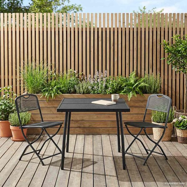 vidaXL Záhradný nábytok 3 pcs Antracitová Železo a oceľ
