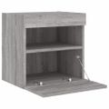vidaXL TV nástenné skrinky s LED svetlami 2 ks sivé sonoma 40x30x40 cm