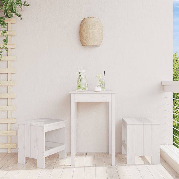 vidaXL Záhradné stoličky 2 ks biele 40x36x45 cm borovicový masív