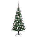 vidaXL Umelý predsvietený vianočný stromček Zelená 120 cm PVC a kov