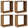 vidaXL Nástenné poličky v tvare kocky 4 ks 30x15x30cm kompozitné drevo