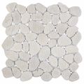 vidaXL Kamenné dlaždice Biela 30 x 30 cm Riečny štrk