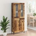 vidaXL Highboard Staré drevo 69,5 x 34 x 180 cm Kompozitné drevo