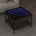 vidaXL Konferenčný stolík s nekonečnými LED hnedý dub 50x50x38 cm