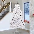 vidaXL Umelý Sklápací Vianočný Stromček Biela 270 cm PVC a oceľ