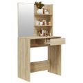 vidaXL Toaletný stolík so zrkadlom dub sonoma 74,5x40x141 cm