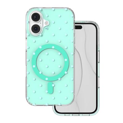 Obal Bubble Dots Mag pre iPhone 16 6,1" zelený