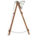 vidaXL Stojanová lampa strieborná masívne mangovníkové drevo E27