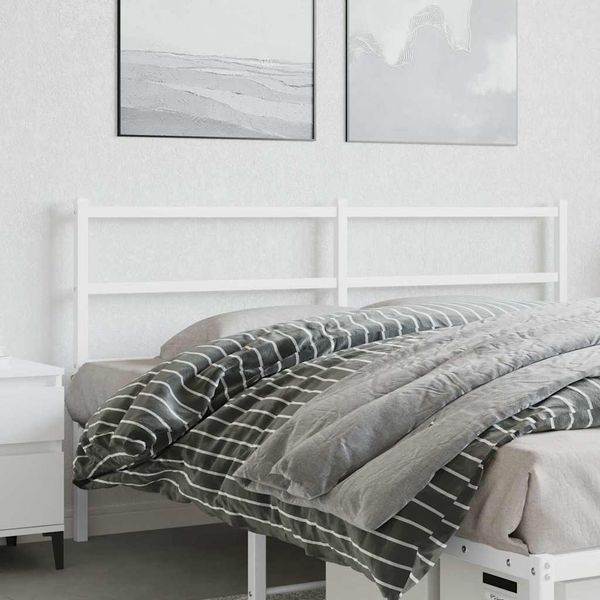 vidaXL Kovové náhradné čelo postele, biele 150cm