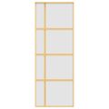 vidaXL Posuvné dvere zlaté 76x205 cm matné ESG sklo a hliník